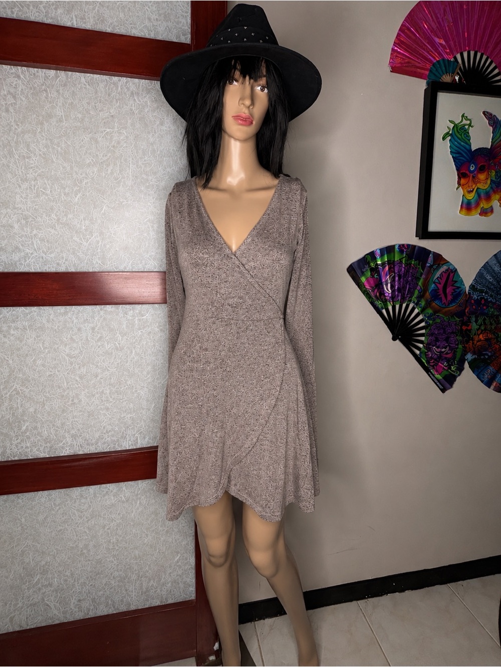 FOREVER 21 Soft Gray Wrap Sweater Dress